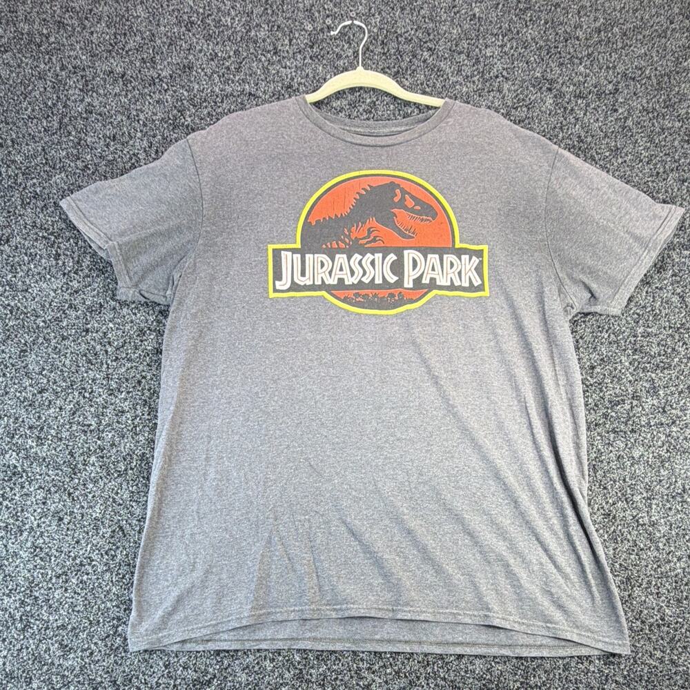 Jurassic Park Logo Graphic Promotional Movie T-Shirt XL Gray Original Movies